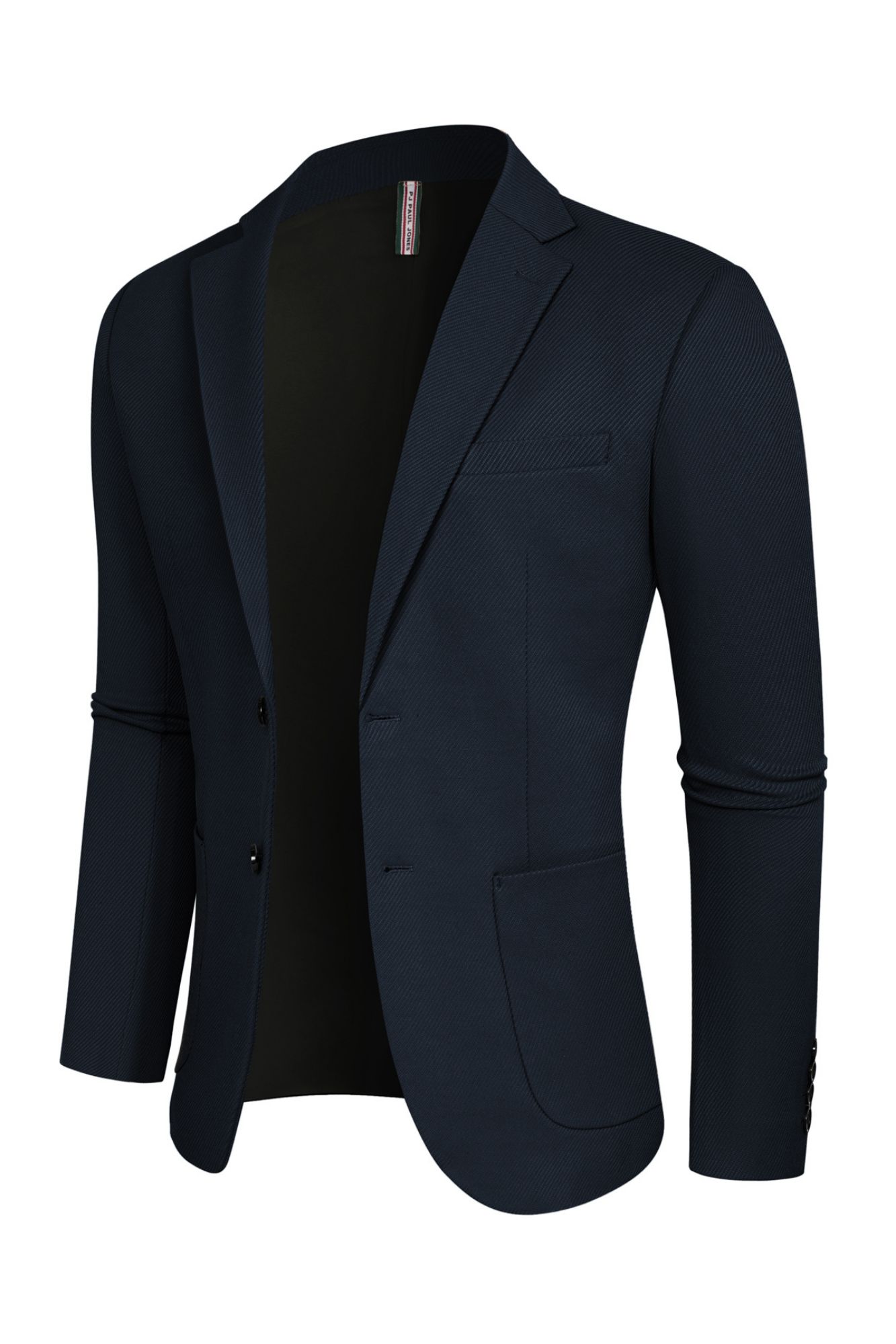 Men Two-Button Blazer Coat Casual Notch Lapel Back Slit Suit Coat