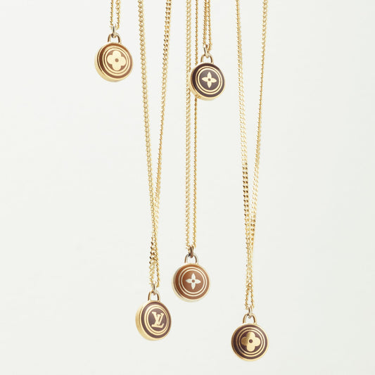 LOUIS VUITTON NECKLACE BROWN